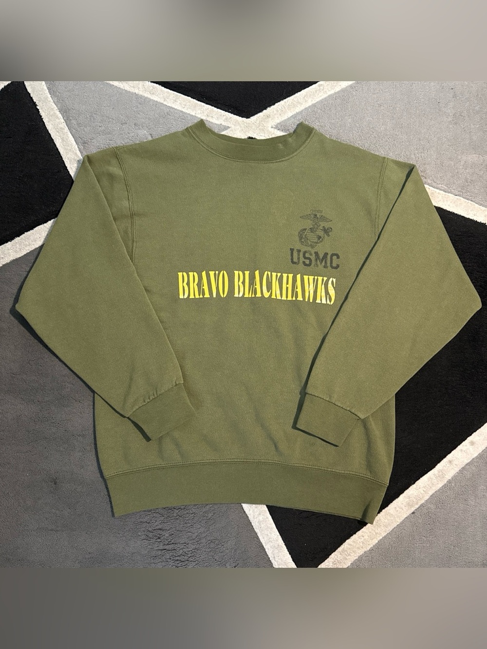 USMC “Bravo Blackhawks” green crewneck sweatshirt